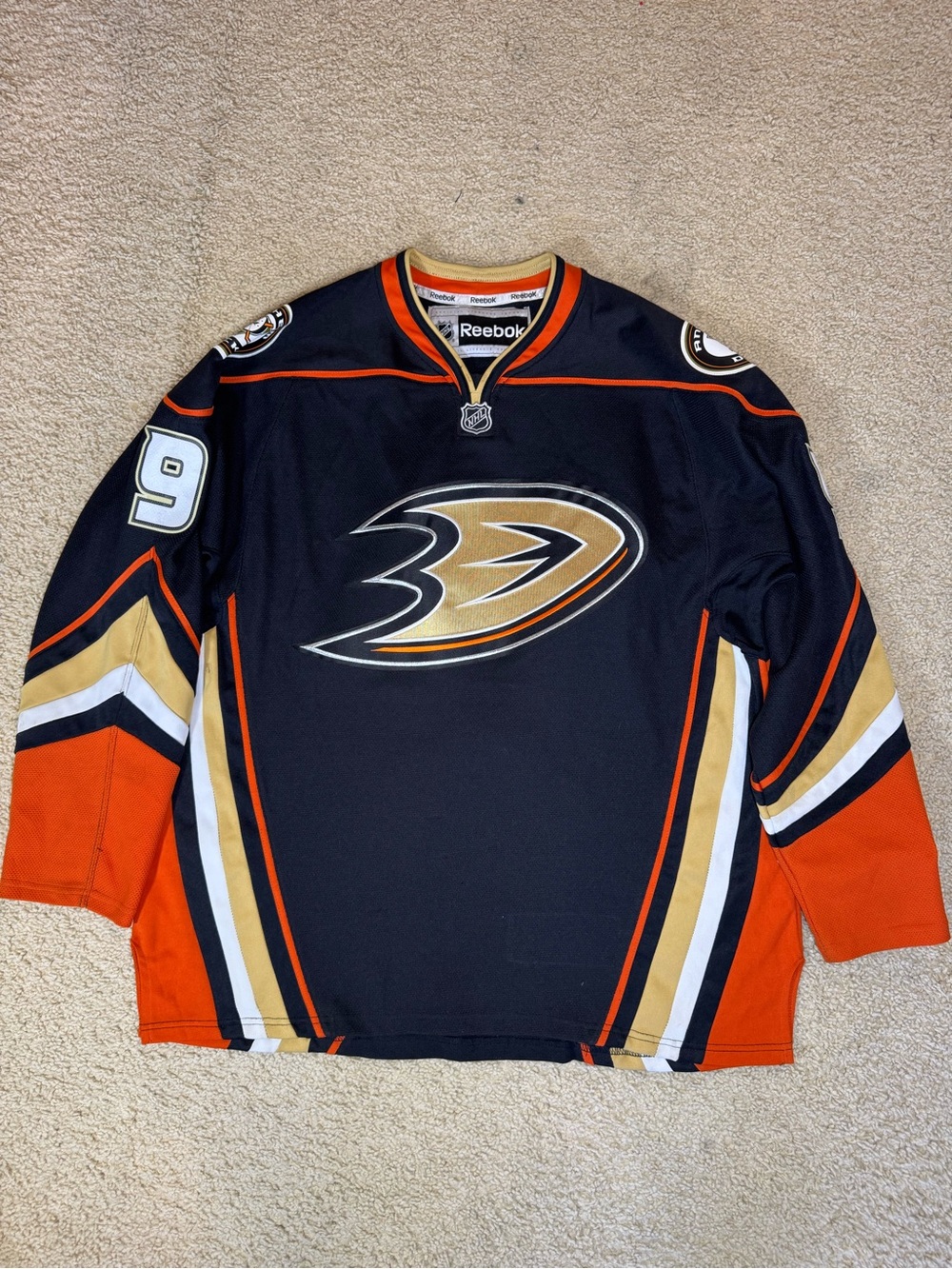 Ryan #9 Anaheim Ducks Black Reebok Jersey Size L/G